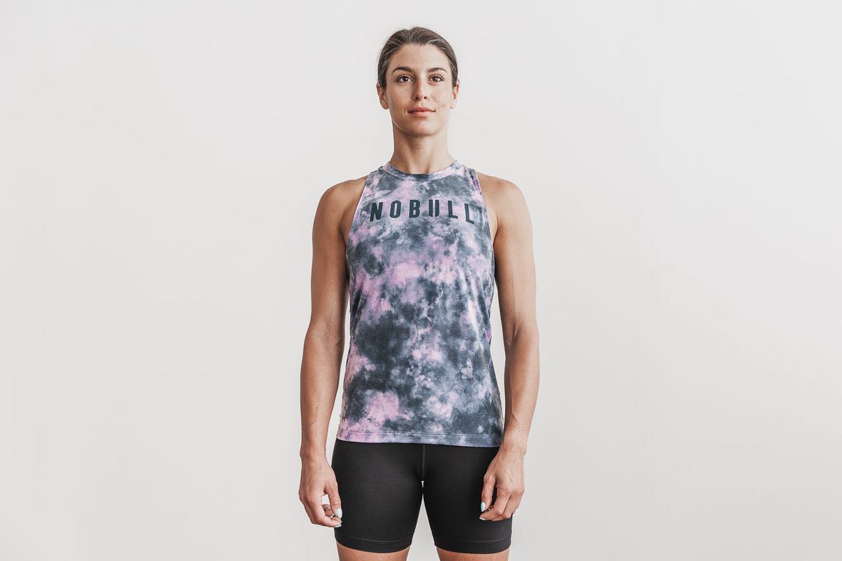 Nobull High-Neck Tie-Dye Women\'s Tank Tops Pink | Australia (IJ6742)